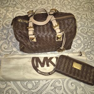 Michael Kors Woven Leather Handbag and Wallet